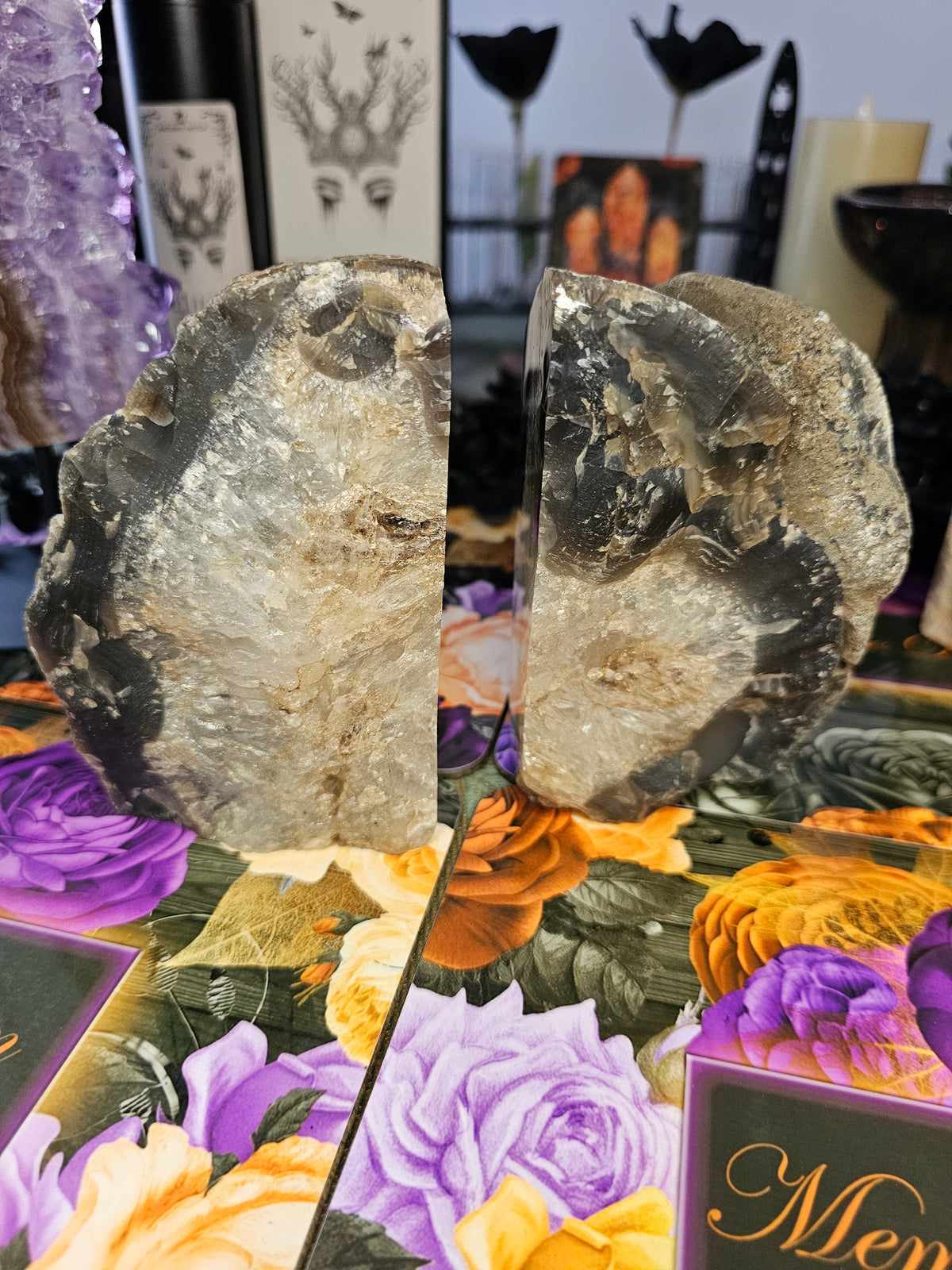 Natural Agate Bookends