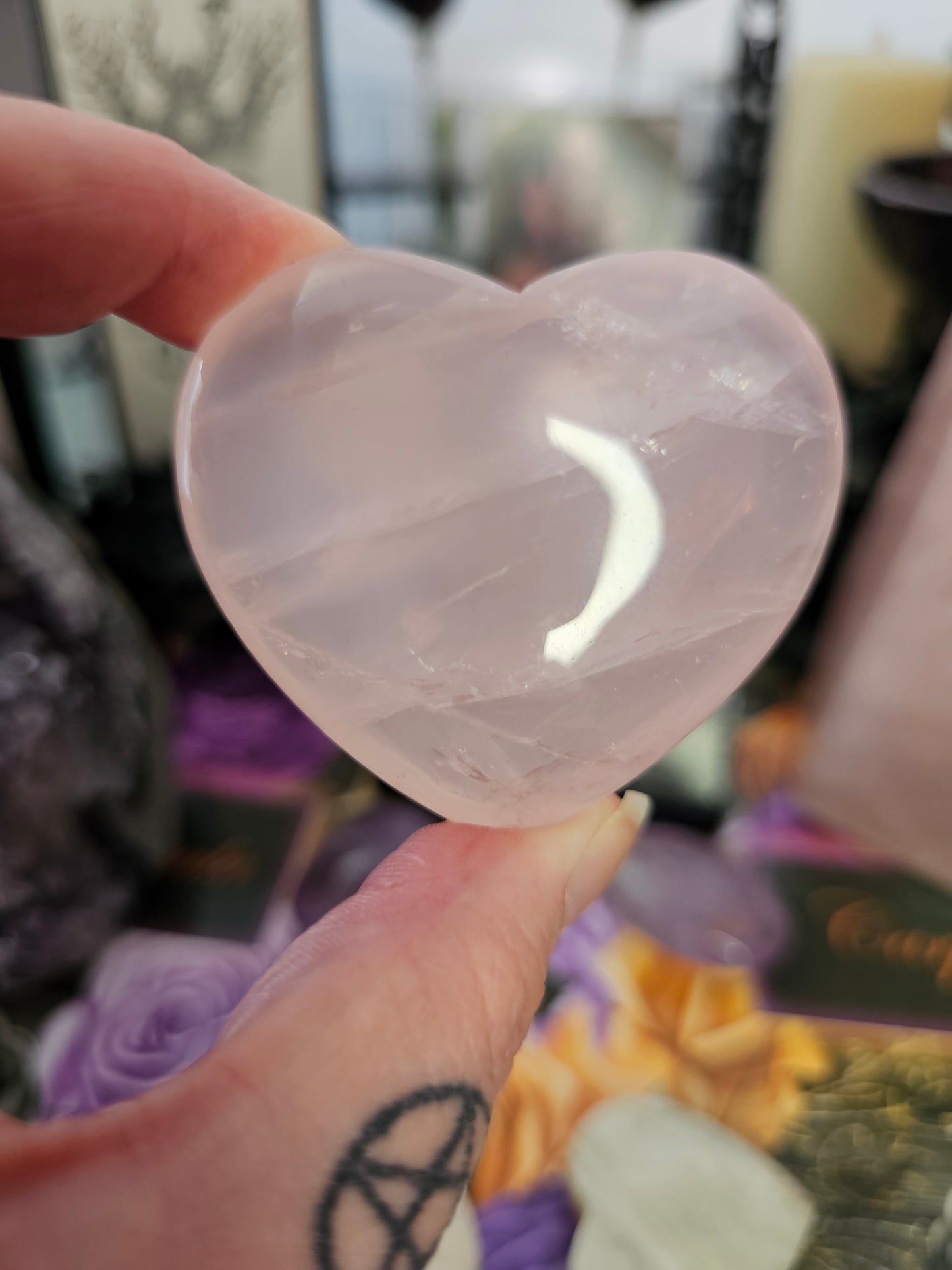Rose Quartz *Star Flash* Heart