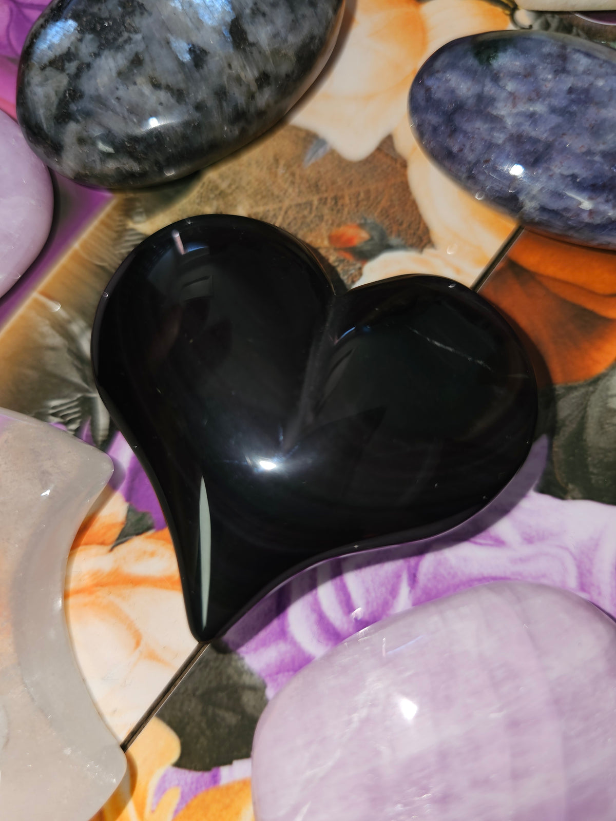 Rainbow Obsidian Heart