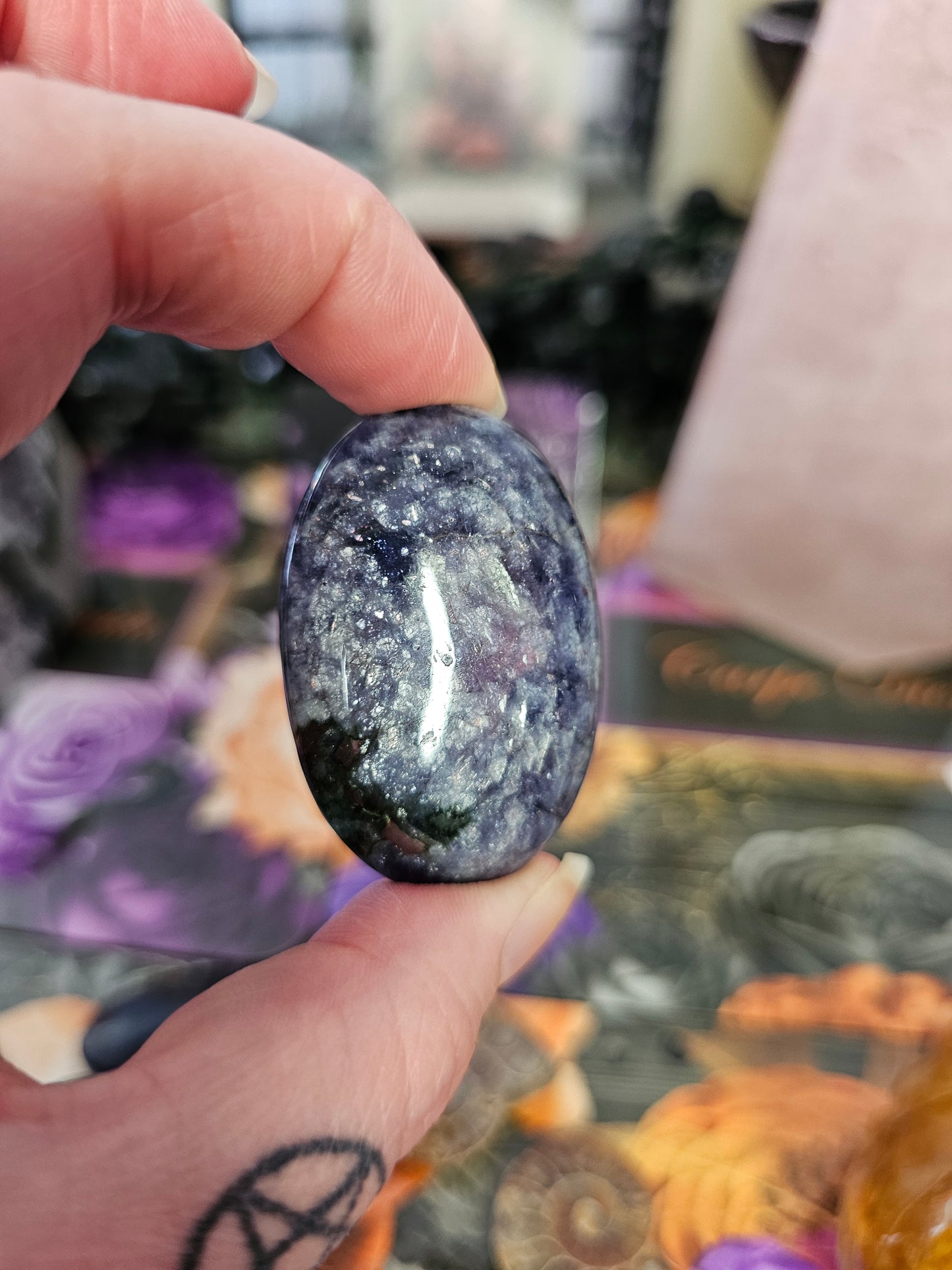 Bloodshot Iolite Palmstone