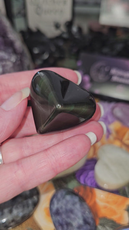 Rainbow Obsidian 3D Heart