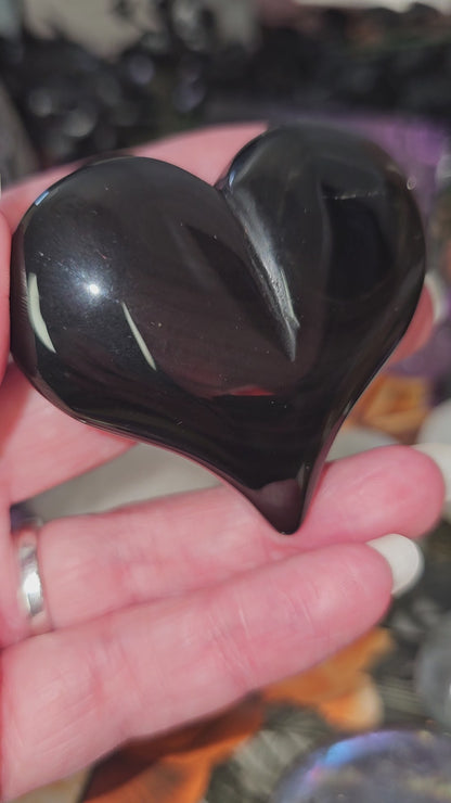Rainbow Obsidian Heart