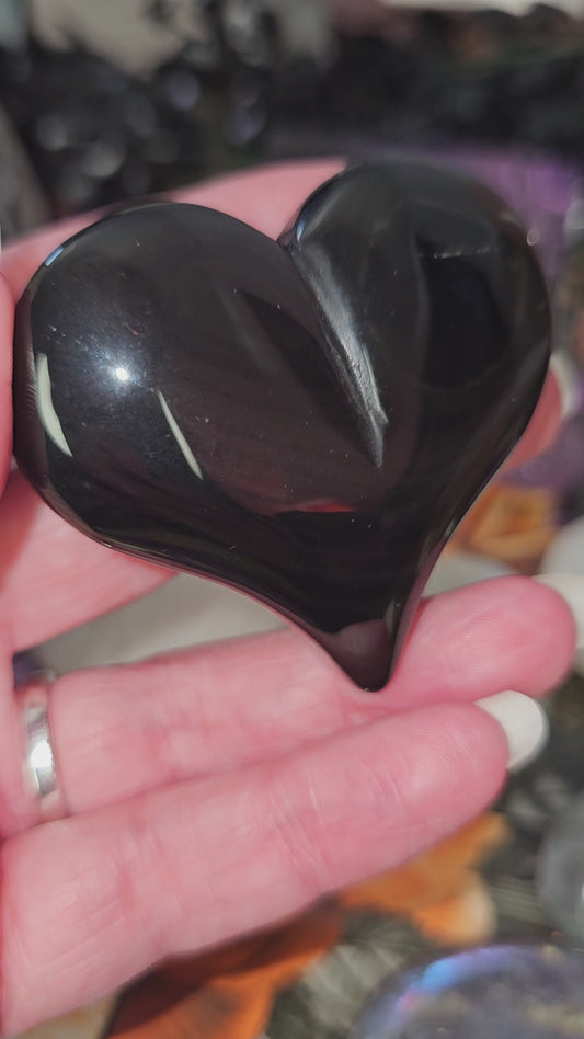Rainbow Obsidian Heart