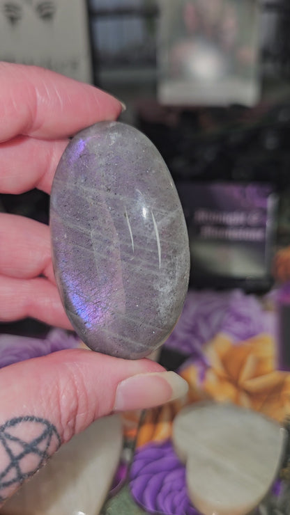 Purple Flash Labradorite Palm