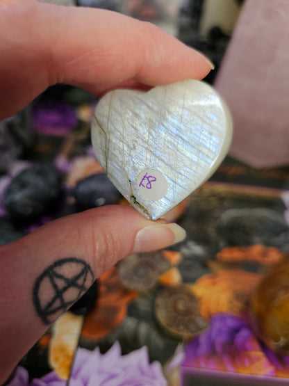 White Moonstone Heart