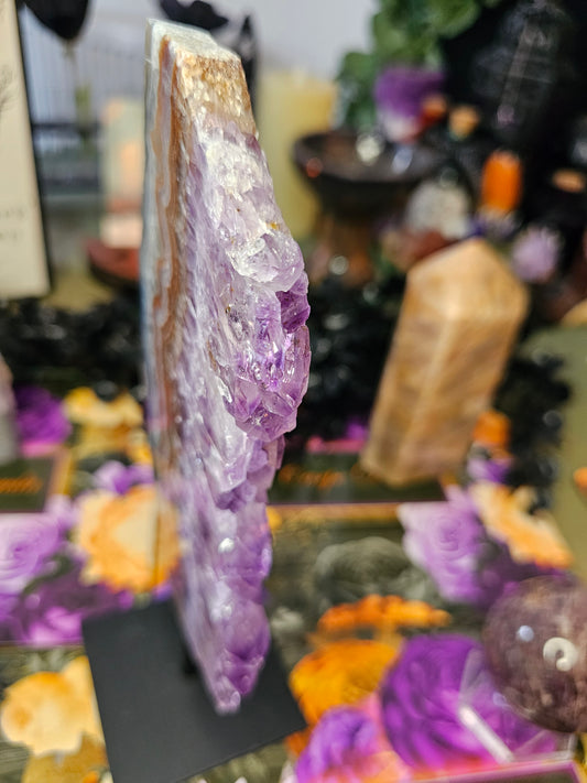 Amethyst Slice on Stand