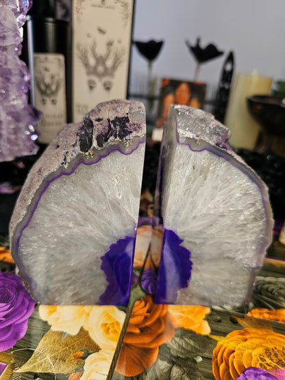 Purple Agate Bookends
