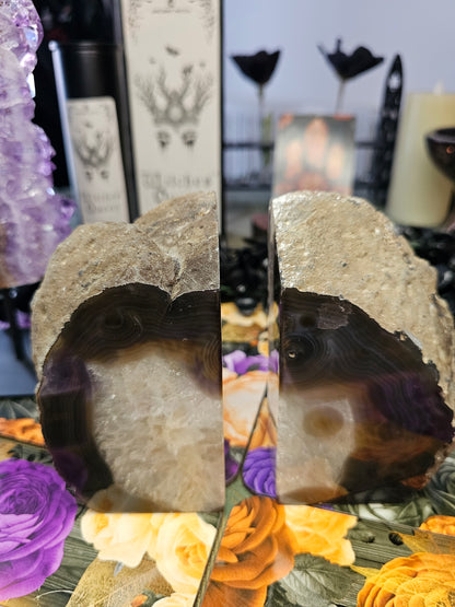 Natural Agate Bookends