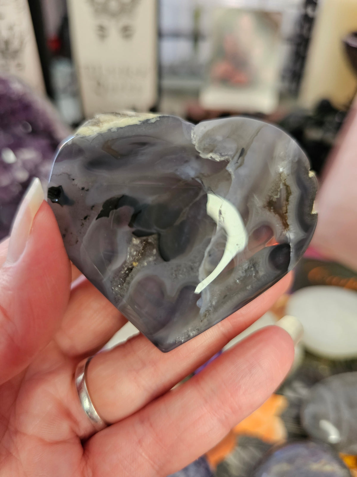 Volcanic Agate Heart