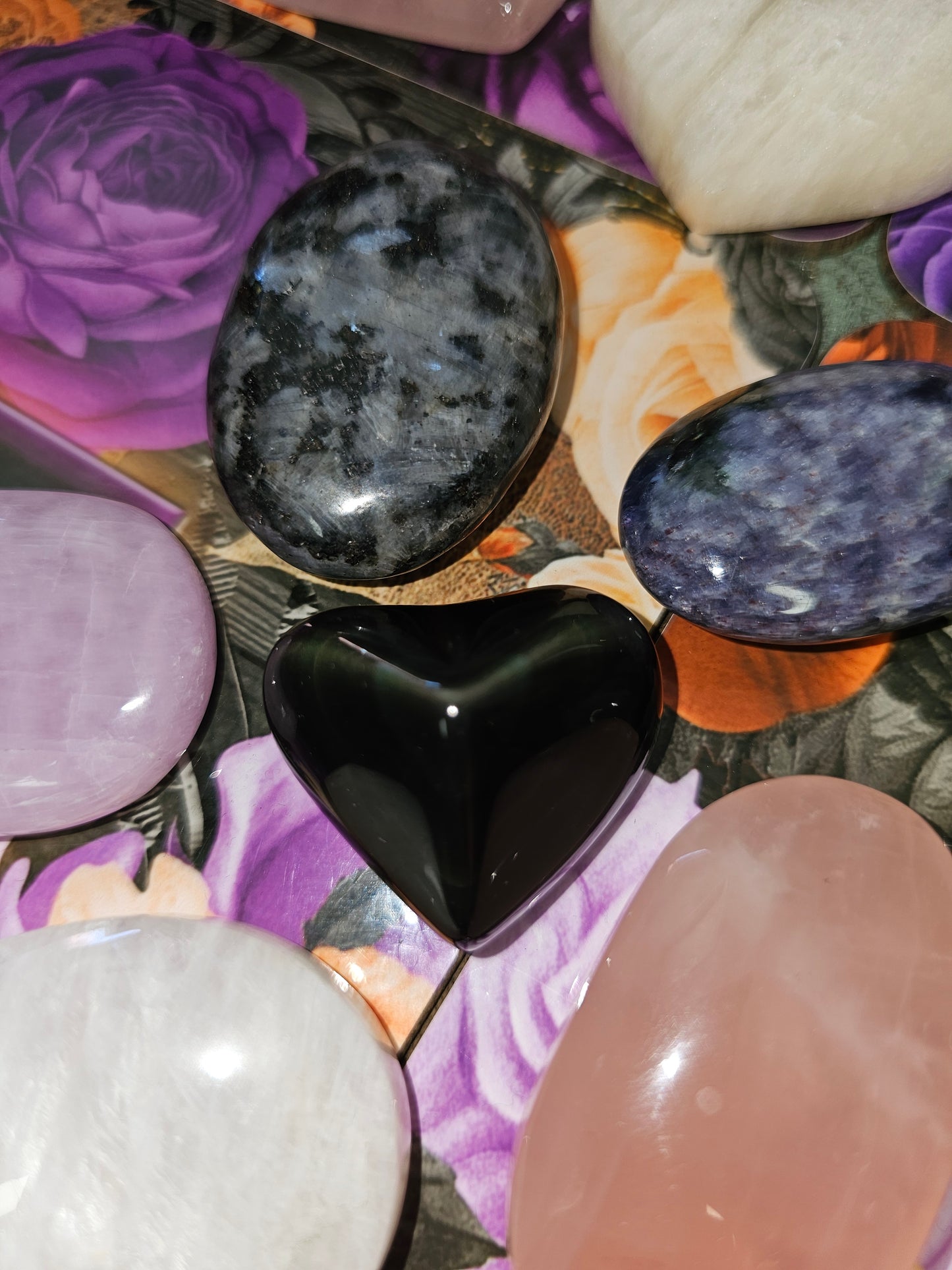 Rainbow Obsidian 3D Heart