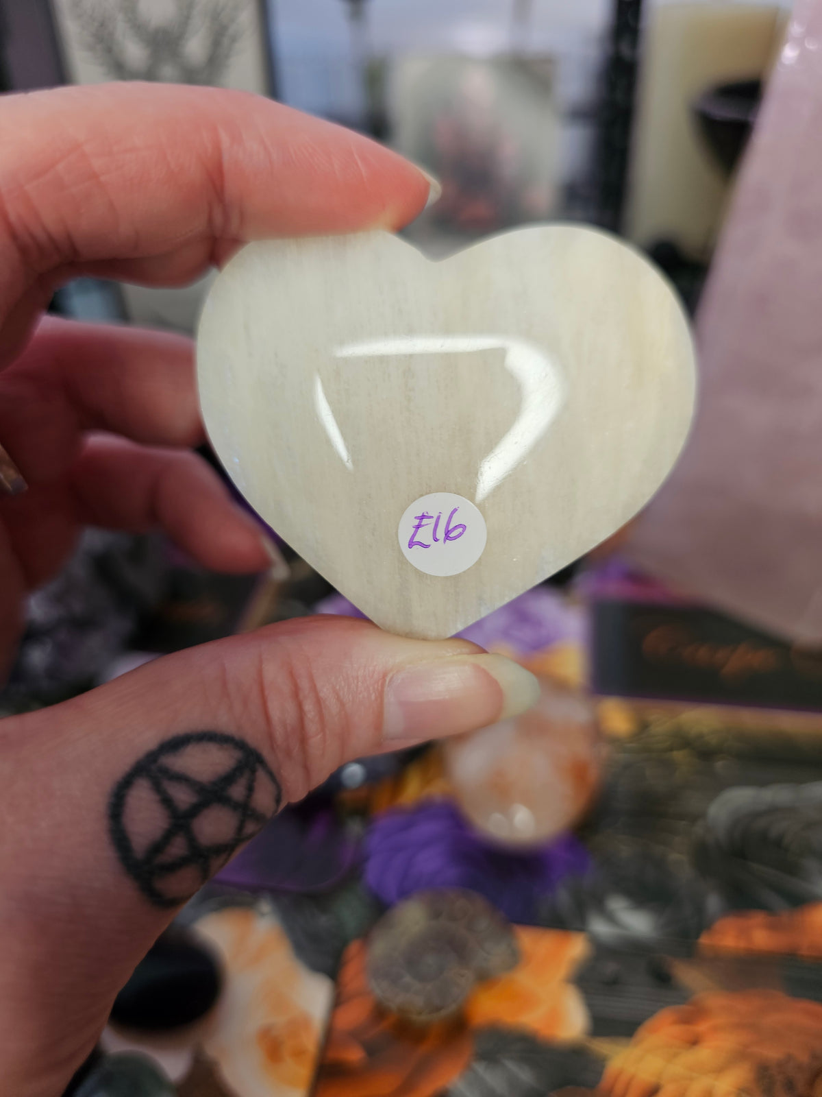 White Moonstone Heart