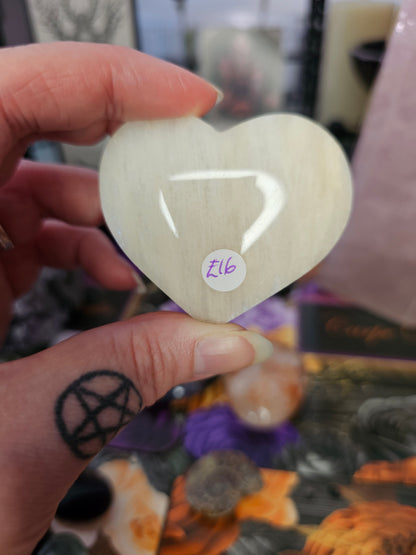White Moonstone Heart