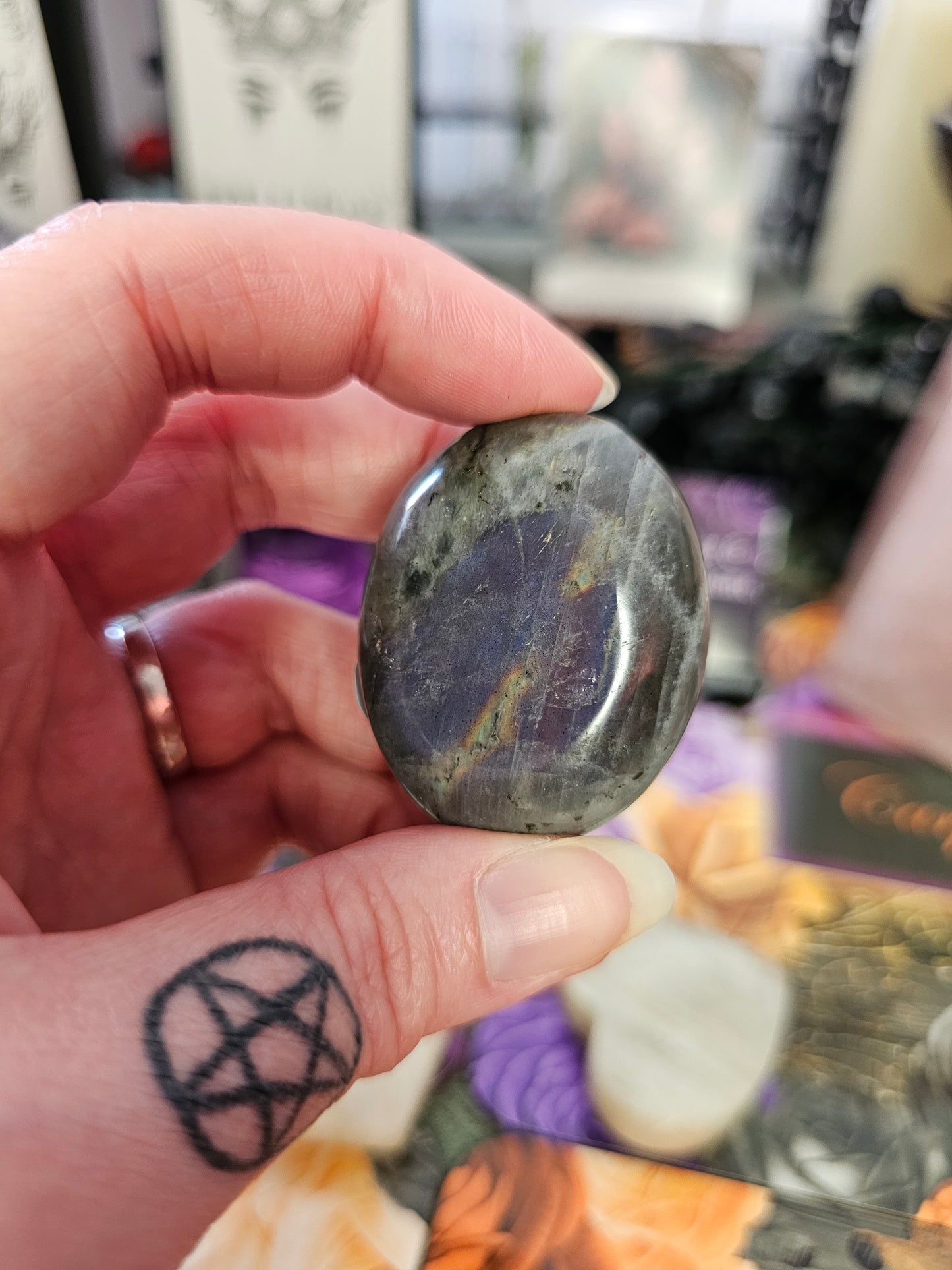 Purple Flash Labradorite Palm