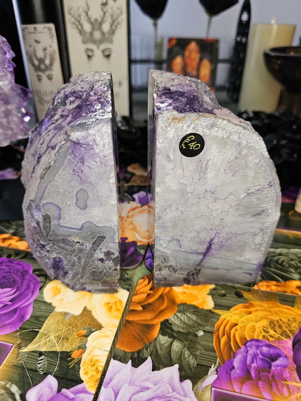 Purple Agate Bookends