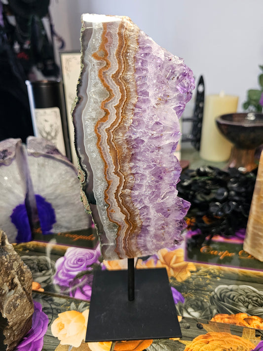 Amethyst Slice on Stand