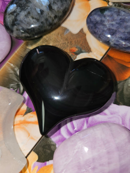 Rainbow Obsidian Heart